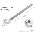 Titanium Long Handle Spork com tigela polida